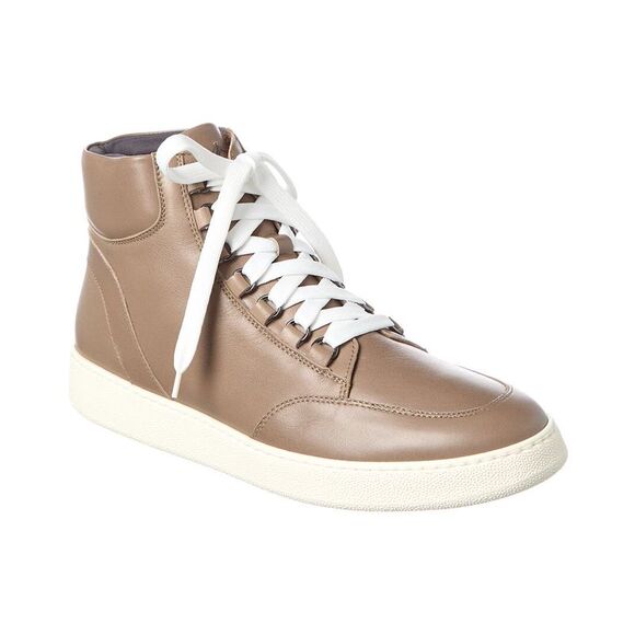 Aquatalia Pete Weatherproof Leather High-Top Sneaker Green